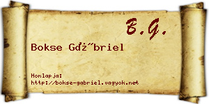 Bokse Gábriel névjegykártya